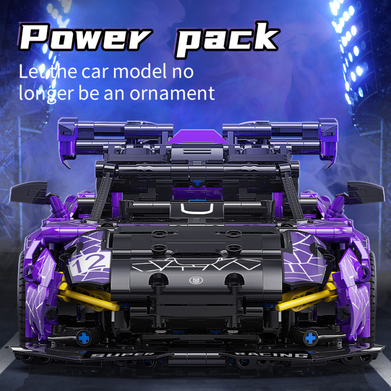 MOYU MY88314 Moc Technic 1:14 The Car Race Remote Control Purple Sports Car Building Blocks 1227PCS Bricks From China.