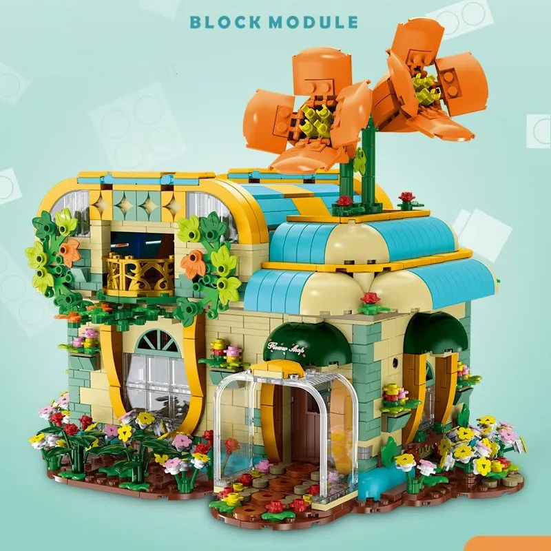 Mork 031051 Moc Modular Buildings ToonCity Florist Building Blocks 2102pcs Bricks Toys From China.
