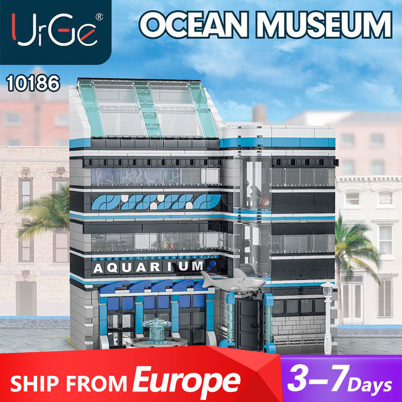 UrGe 10186 Modular Buildings Aquarium Building Blocks 2234pcs Bricks Toys From Europe 3-7 Daysde Delivery