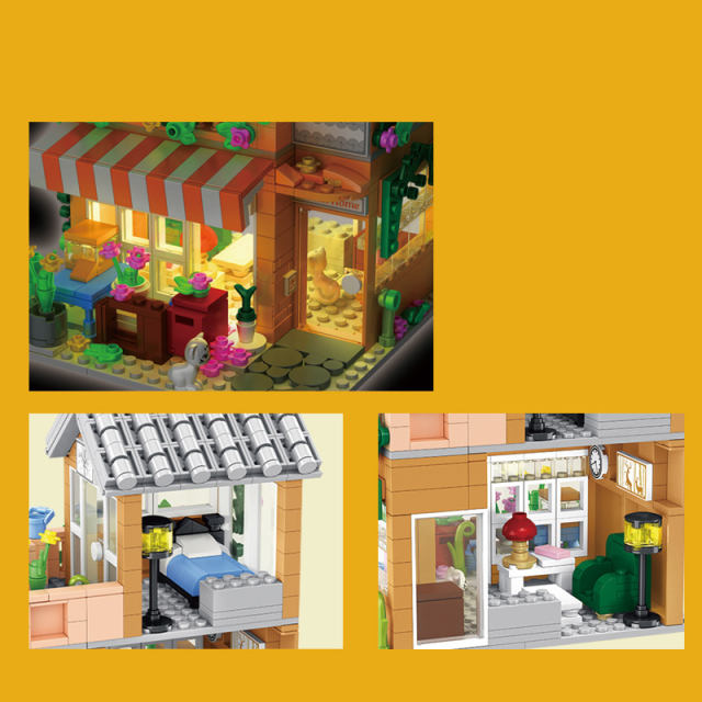 Forange FC8504 MOC Girl Dream Cottage A Home Stay Facility Building Blocks 730PCS Bricks Toys Gift From China.