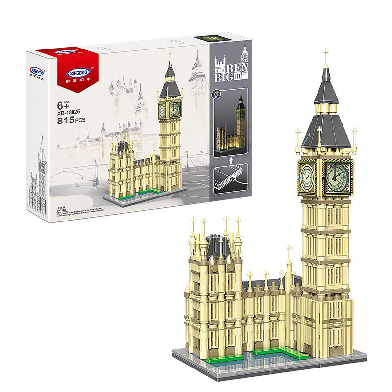 XINGBAO 18025 Moc Creator Expert Buildings London Big Ben Blocks 815PCS Bricks With USB Light From China.