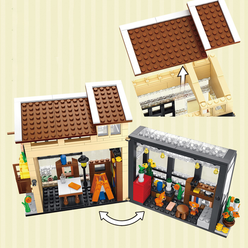 Forange FC8503 MOC Girl Dream Cottage Pet Book Shop Building Blocks 640PCS Bricks Toys Gift From China.