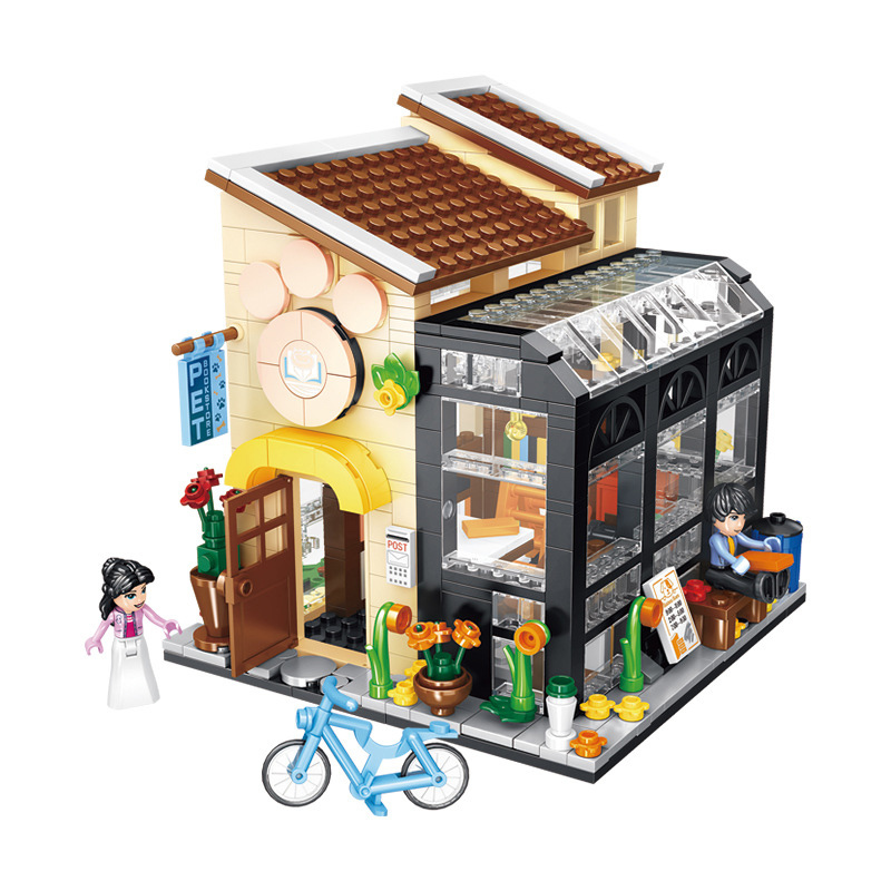 Forange FC8503 MOC Girl Dream Cottage Pet Book Shop Building Blocks 640PCS Bricks Toys Gift From China.