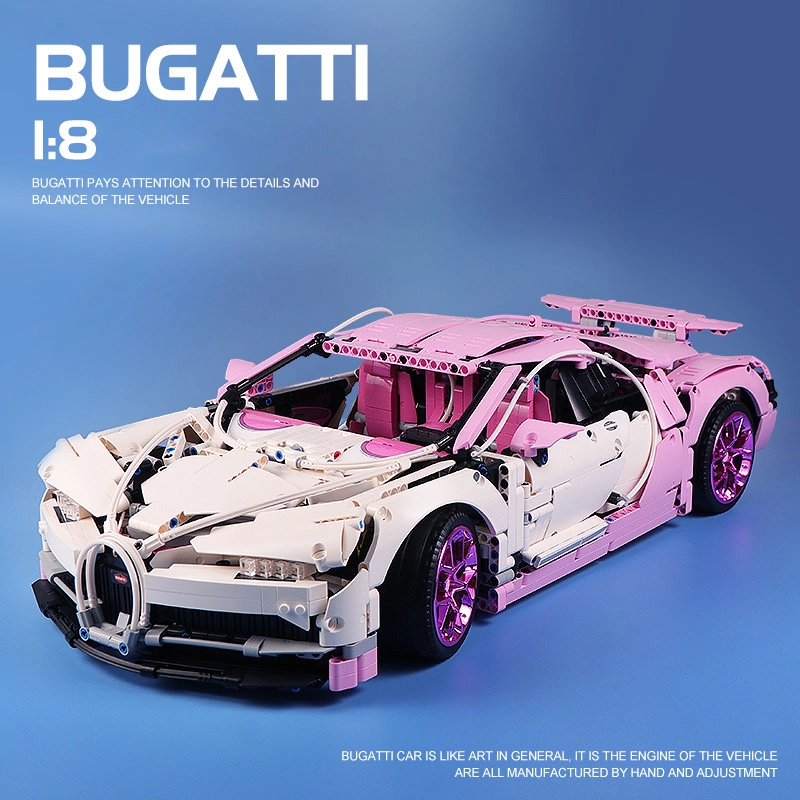 KING 55665 Moc Technic 1:8 static version BUG ATTI Pink Sports Car Building Blocks 4031Pcs Bricks Toys From China.