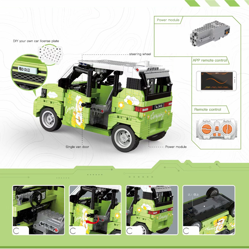 DECOOL 3903B Moc Technic Green Mini Remote Control Car Model Building Blocks 822pcs Bricks Toys From China Delivery.