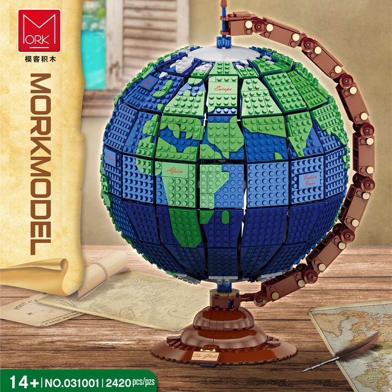 Mork 031001 MOC Creator Expert Earth Globe Building Blocks 2420pcs Bricks Toys From China Delivery.
