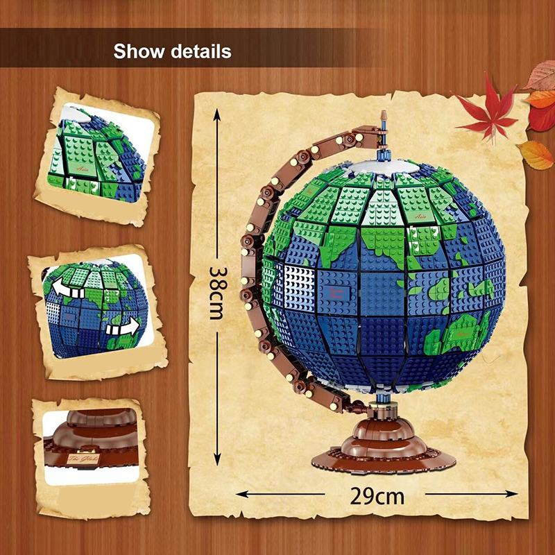 Mork 031001 MOC Creator Expert Earth Globe Building Blocks 2420pcs Bricks Toys From China Delivery.