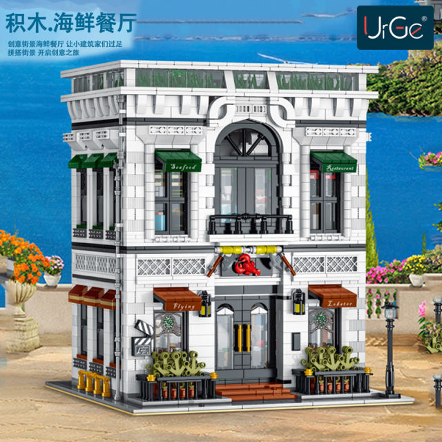 URGE 10203 Seafood Restaurant City Street Building Blocks 4039PCS Bricks Set From China.