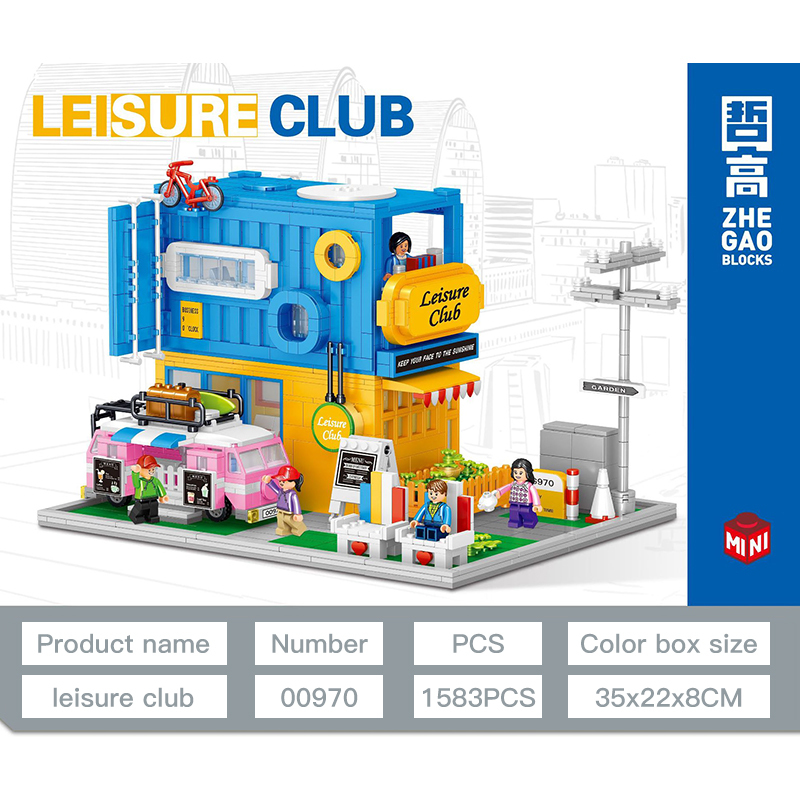 ZheGao QL00970 Mini Blocks Buildings LEISURE CLUB Bricks 1583pcs Toys Gift From China Delivery.