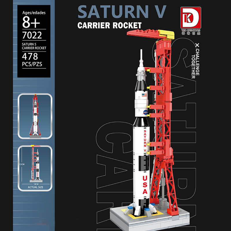 DK7022 Technic Space Bricks Saturn 5 Carrier Rocker Building Blocks 478pcs Toys From China Delivery.