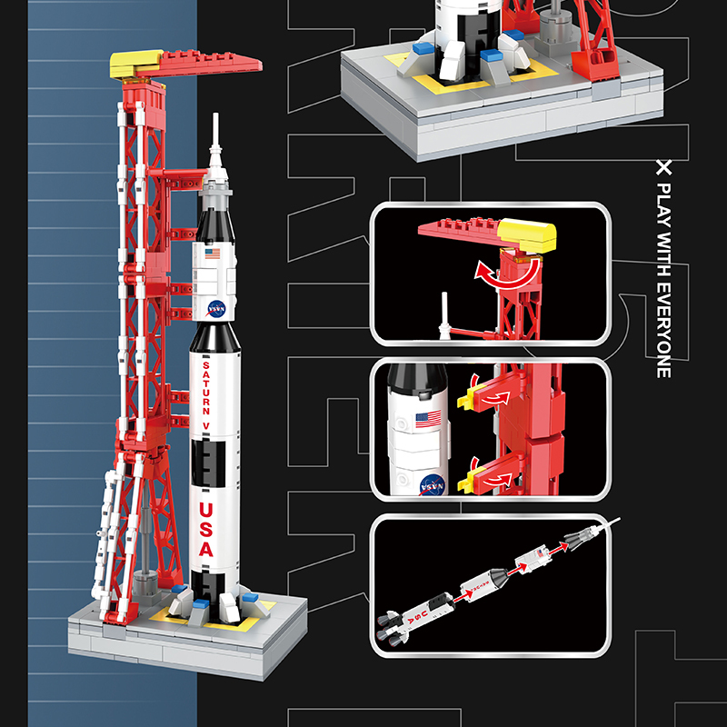 DK7022 Technic Space Bricks Saturn 5 Carrier Rocker Building Blocks 478pcs Toys From China Delivery.