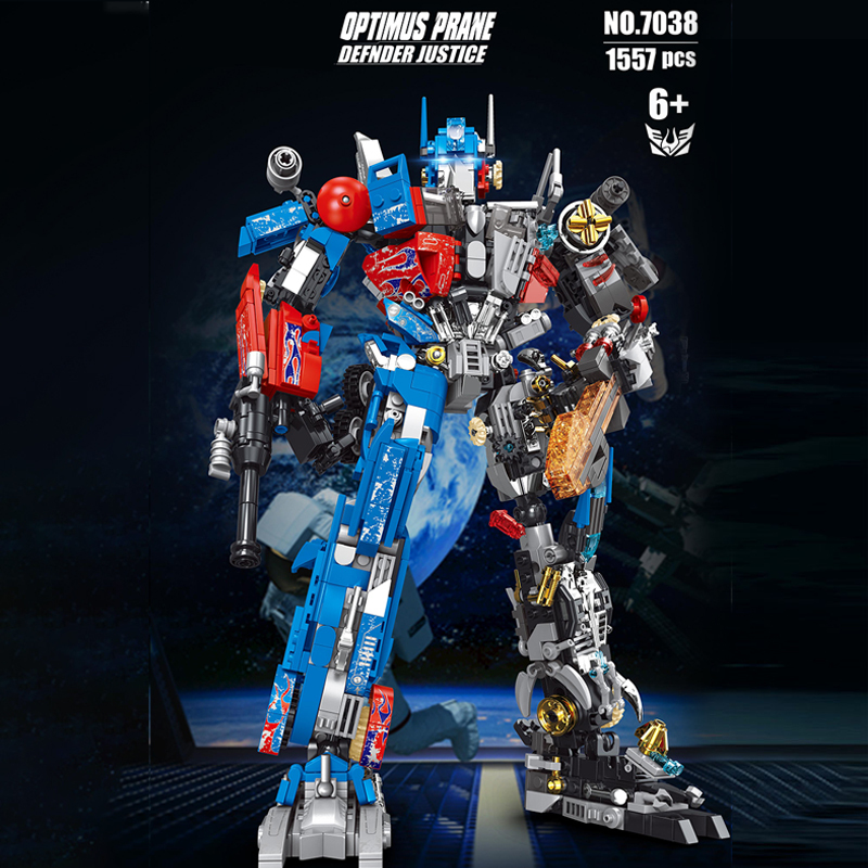 LW 7038 MOC Movie & Game Optimus Prane Defnder Justice Building Blocks 1557PCS Bricks Toys From China Delivery.