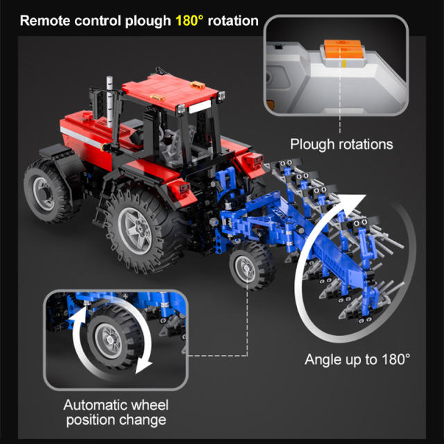 CaDa C61052W Technical Farm Tractor 1:17 Remote Control Model Building Blocks 1675pcs From Europe Delivery 3-7 Days Delivery