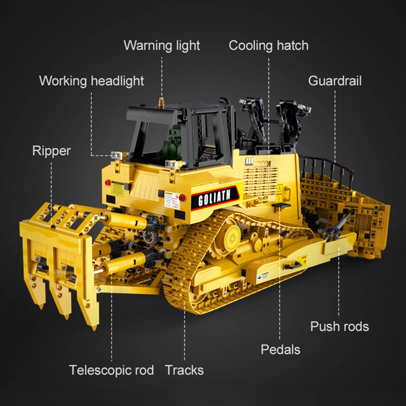 CaDa C61056 MOC Technical Heavy Bulldozer Car Model 2826pcs Building Blocks Toys with Motor From Europe 3-7 Days Delivery