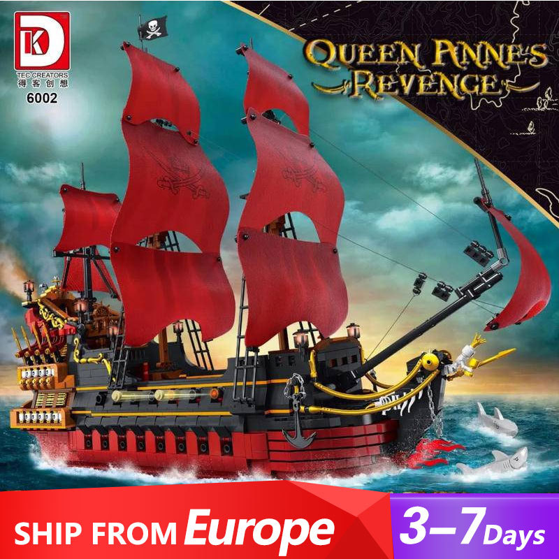 DK6002 Ideas Pirate Ship Queen Anne's Revenge Pirate Ship Caribbeans 3694pcs Building Blocks From Europe Delivery 3-7 Days Delivery