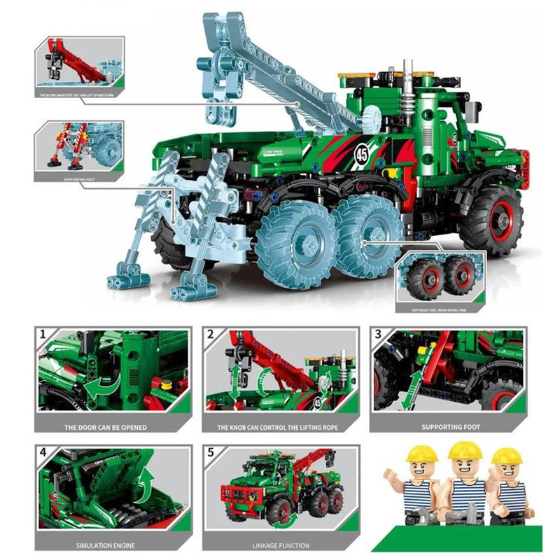 SEMBO 720940 Technic Static Version 6x6 All Terrain Tow Truck Building Blocks 1135pcs Bricks Toys from China Delivery.