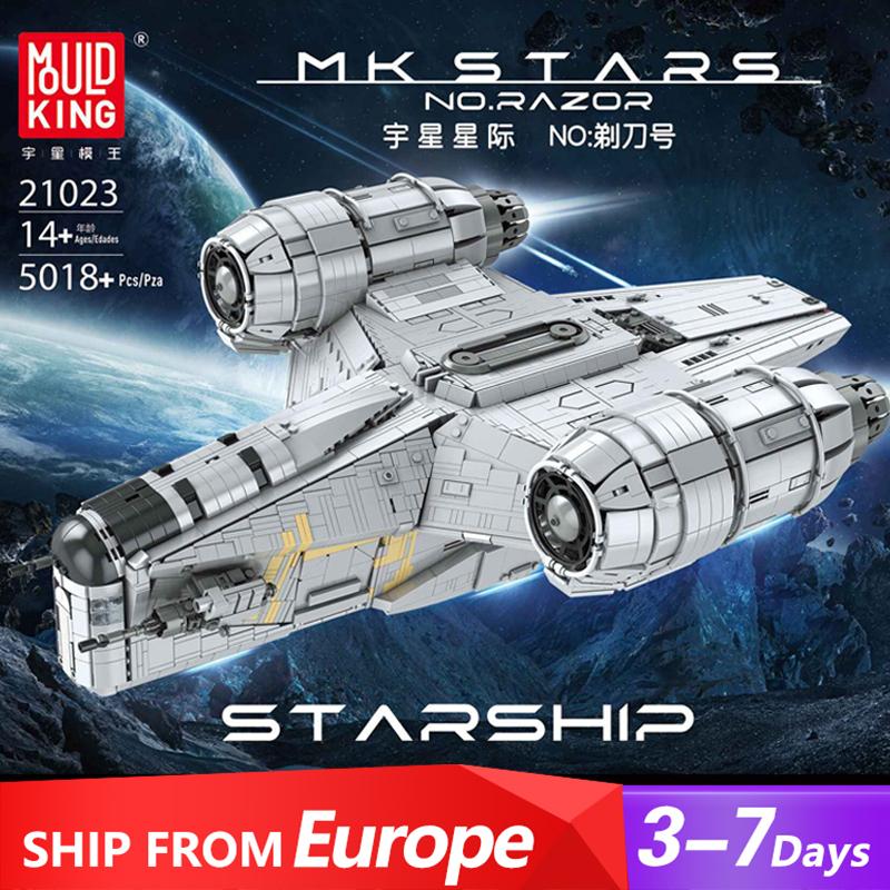 MOULD KING 21023 Star Plan Toys The Razor Starship Model Assembly Building Blocks 5018pcs Bricks Ship From Europe 3-7 Days Delivery