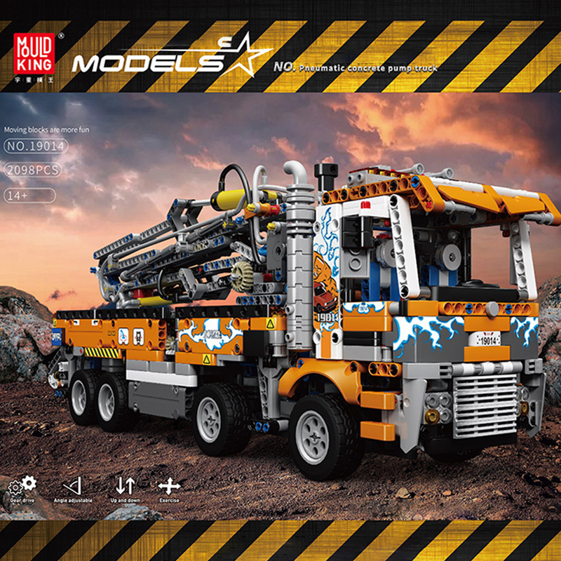 Mould King 19014 Technic Pneumatic Concrete Pump Truck Building Blocks 2098pcs Bricks Toys From China Delivery.