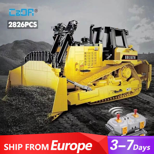 CaDa C61056 MOC Technical Heavy Bulldozer Car Model 2826pcs Building Blocks Toys with Motor From Europe 3-7 Days Delivery