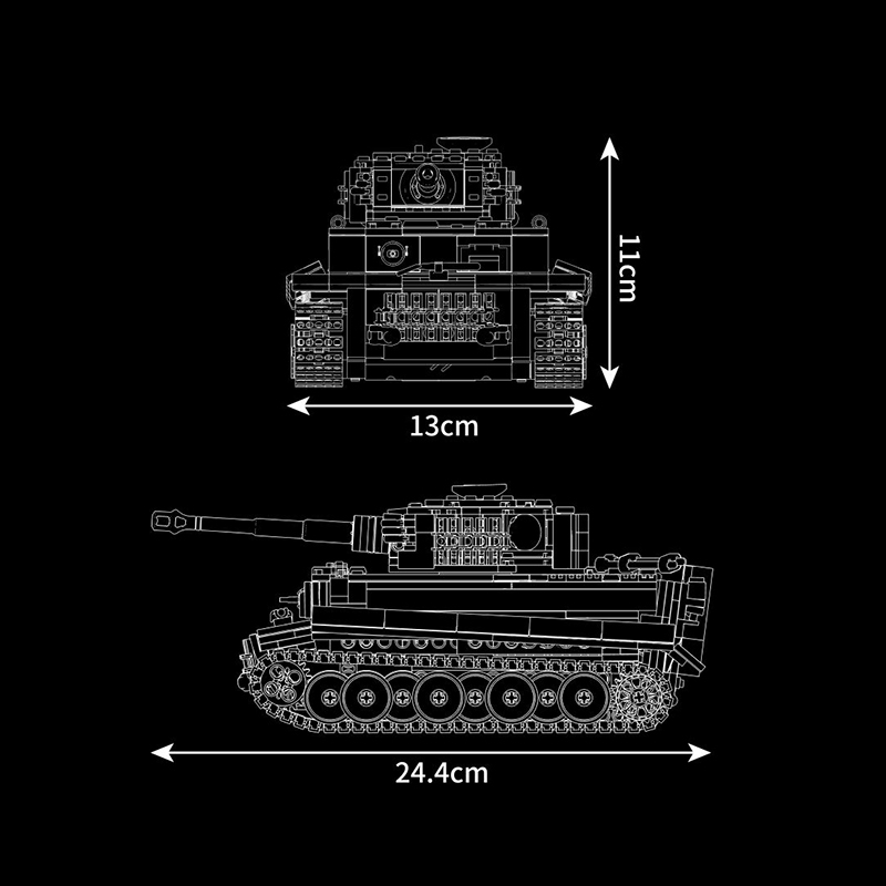 Mould King 20014 Military Remote Control Tiger Tank Building Blocks 800±pcs Bricks Toy From China Delivery.