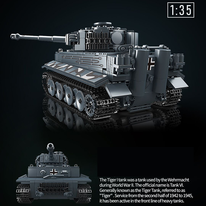 Mould King 20014 Military Remote Control Tiger Tank Building Blocks 800±pcs Bricks Toy From China Delivery.