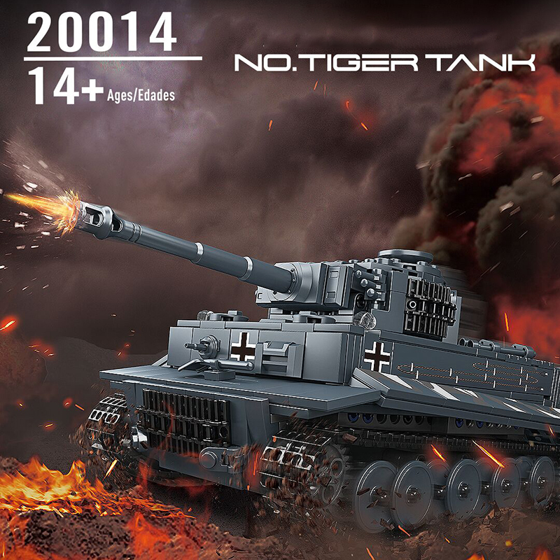 Mould King 20014 Military Remote Control Tiger Tank Building Blocks 800±pcs Bricks Toy From China Delivery.