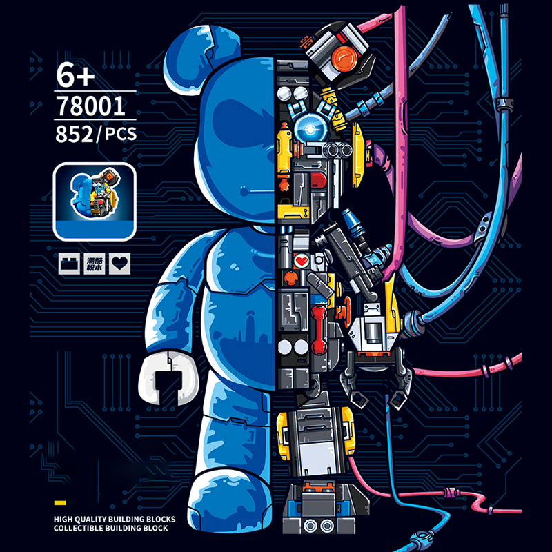 LEYI 78001 Creator Idea Blue Bear Building Blocks Toys 852pcs Bricks Gift From China Delivery.