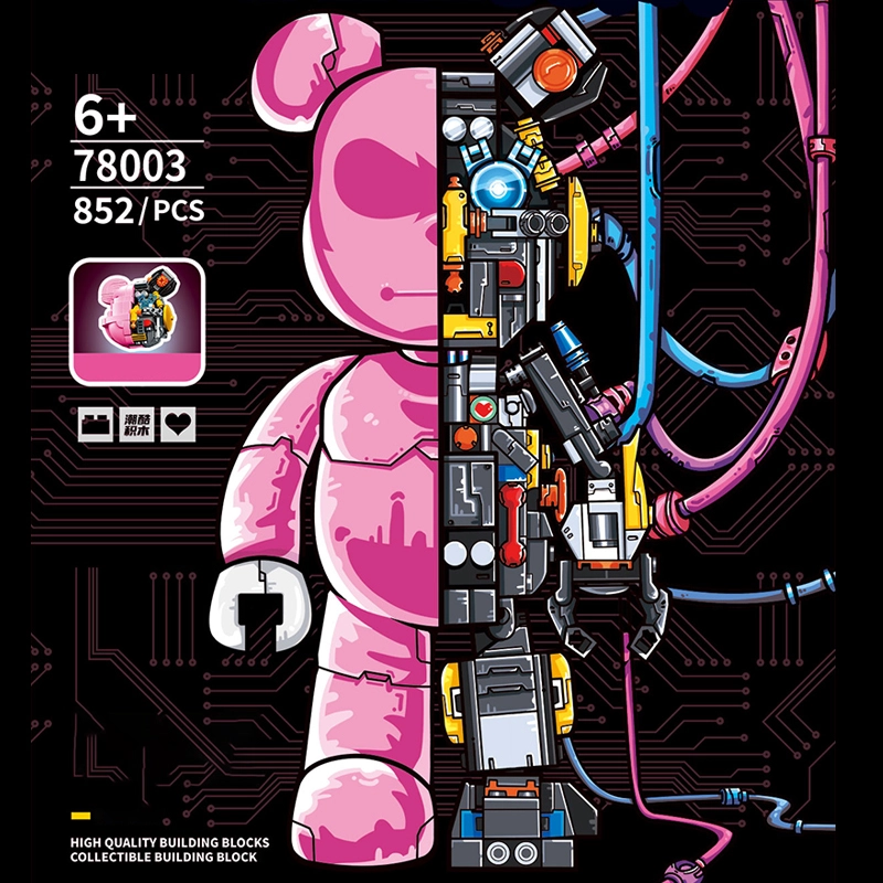 LEYI 78003 Creator Idea Pink Bear Building Blocks Toys 852pcs Bricks Gift From China Delivery.