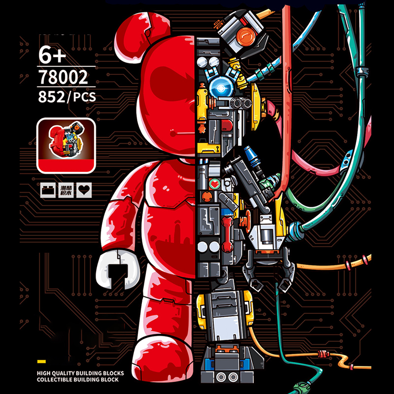 LEYI 78002 Creator Idea Red Bear Building Blocks Toys 852pcs Bricks Gift From China Delivery.
