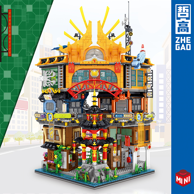 {MINI Bricks} ZHEGAO QL00982 Modular Buildings Hongkong City Bricks 4184pcs City Street Building Blocks Toys From China Delivery.