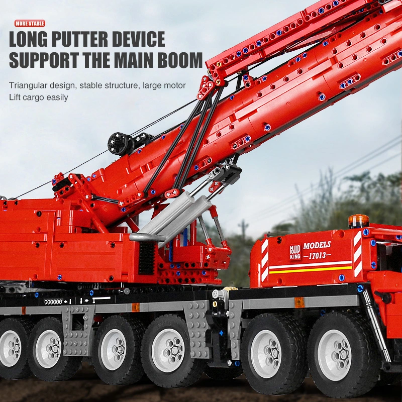 MOULD KING 17013 MOC Technic APP RC Grove GMK Crane Truck Model Building Blocks 4460pcs Bricks From China Delivery.