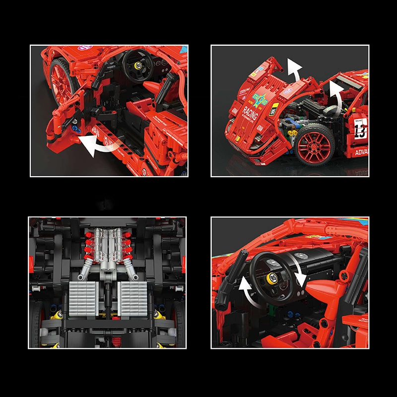 Mould King 13095 Technic Motor "Ferrari "F40 LM 1:10 Sports Car Building Blocks 2688pcs Bricks Toys from China Delivery.