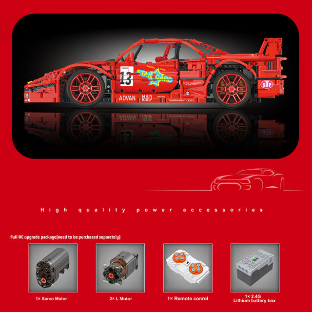 Mould King 13095 Technic Motor "Ferrari "F40 LM 1:10 Sports Car Building Blocks 2688pcs Bricks Toys from China Delivery.