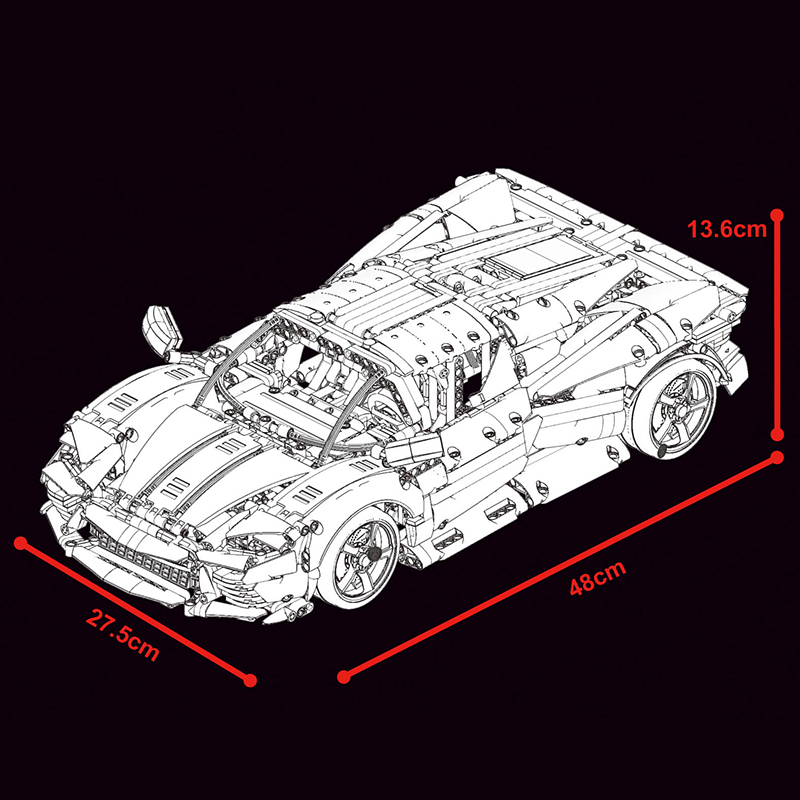 TAIGAOLE T5032 Technic 1:10 "Ferrari "Daytona SP3 Sports Car With Motor Building Blocks 2438pcs Bricks Toys From China Delivery.