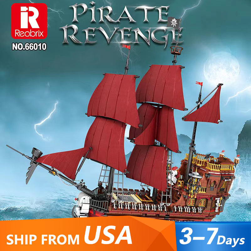 Reobrix 66010 Pirate Revenge-Model Ship Building Blocks 3066pcs Bricks Toys From USA 3-7 Days Delivery.