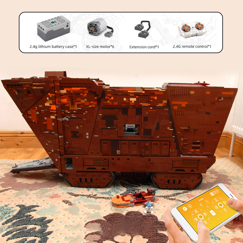 Mould King 21009 Star Wars Motor Cavegod UCS Sandcrawler Building Blocks 13168pcs Bricks Toys From USA Delivery.