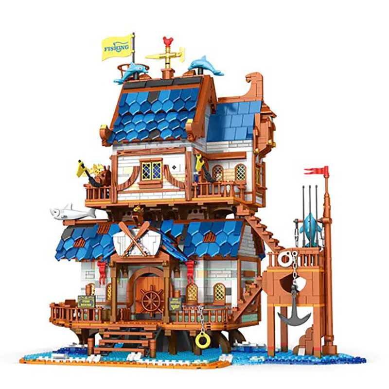 Reobrix 66007 Ideas Medieval Castle Fishing Store Building Blocks 2450pcs Bricks Toys from China Delivery.