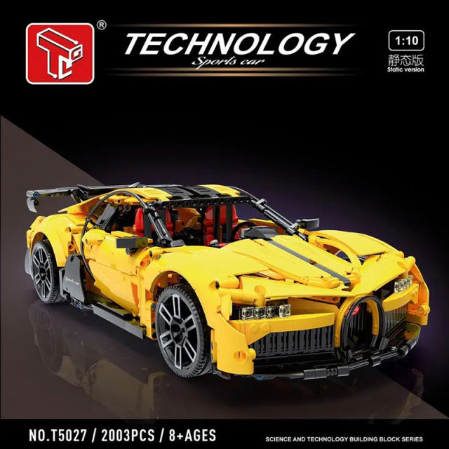 TAIGAOLE T5027B Technic Motor 1:10 Yellow Bugatti Sports Car Building Blocks 2003pcs Bricks Toys From China Delivery.