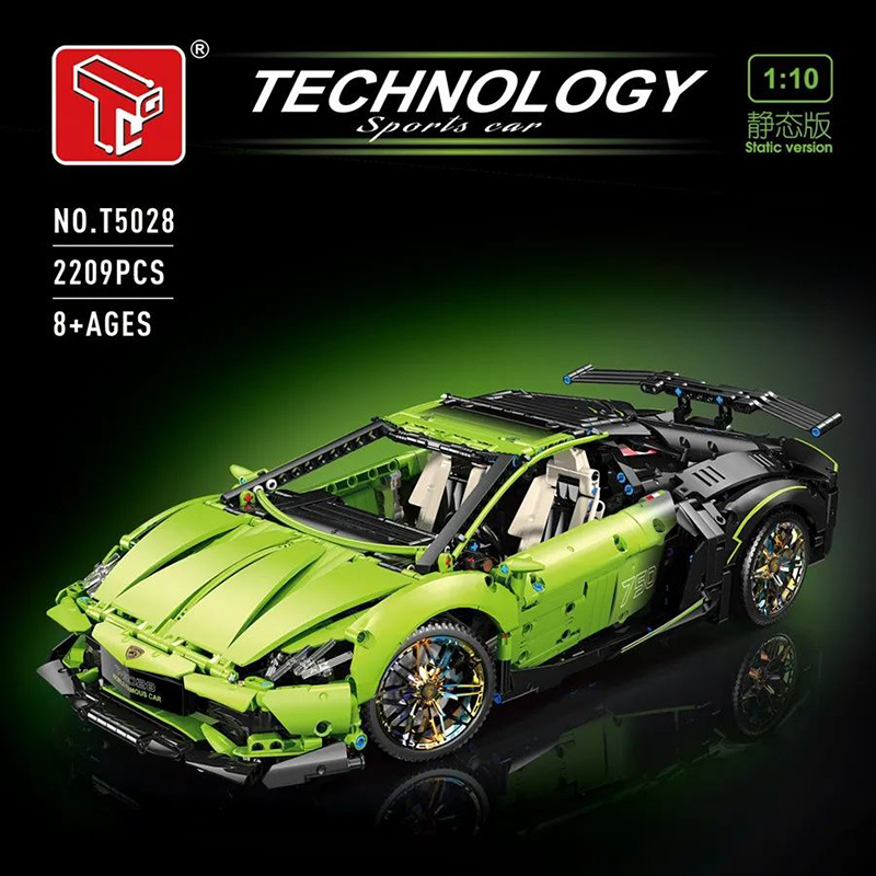 TAIGAOLE T5028 Technic Motor 1:10 Green Sports Car Building Blocks 2209pcs Bricks Toys from China Delivery.