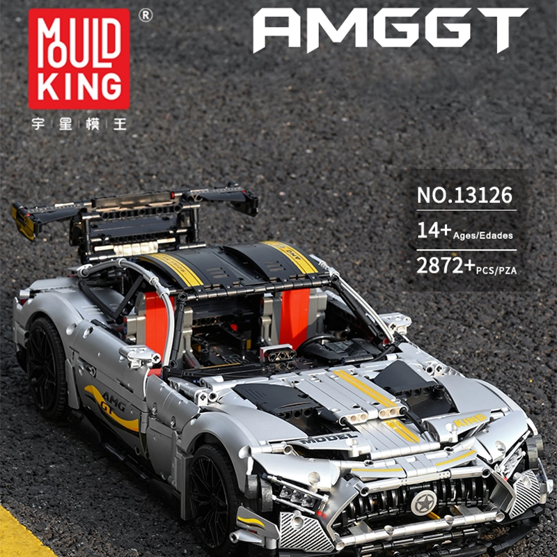 Mould King 13126 Technic Plating Motor AMG GT R Black Series Sports Car Building Blocks 2872pcs Bricks Toys From China Delivery.