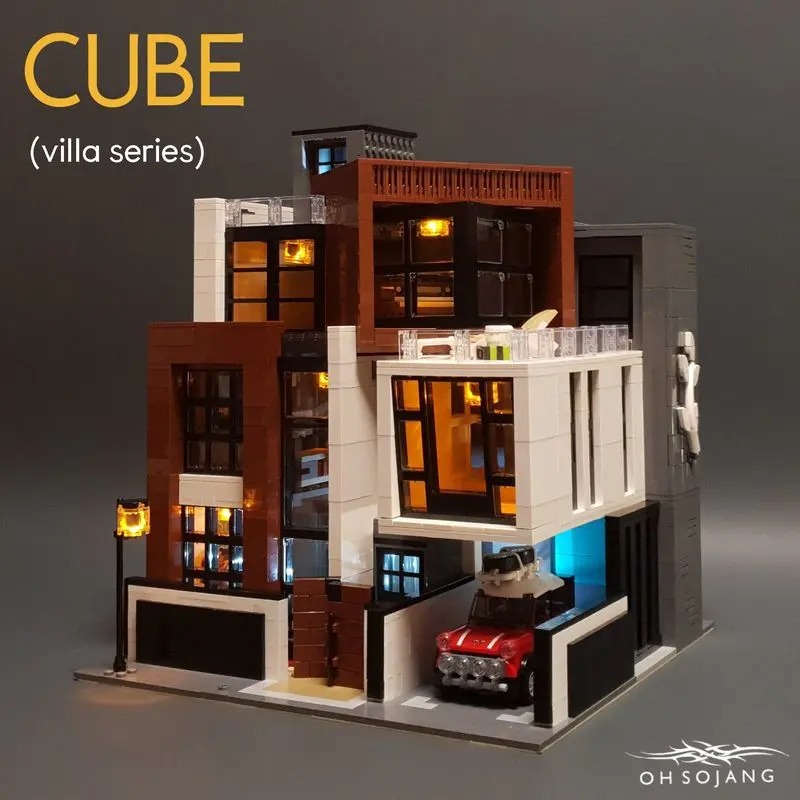 [Pre-Sale available on 27th Aug.] Mork 10204 Cube Brown Modern Villa Modular Buildings 3591pcs Bricks Toys From Europe 3-7 Days Delivery.