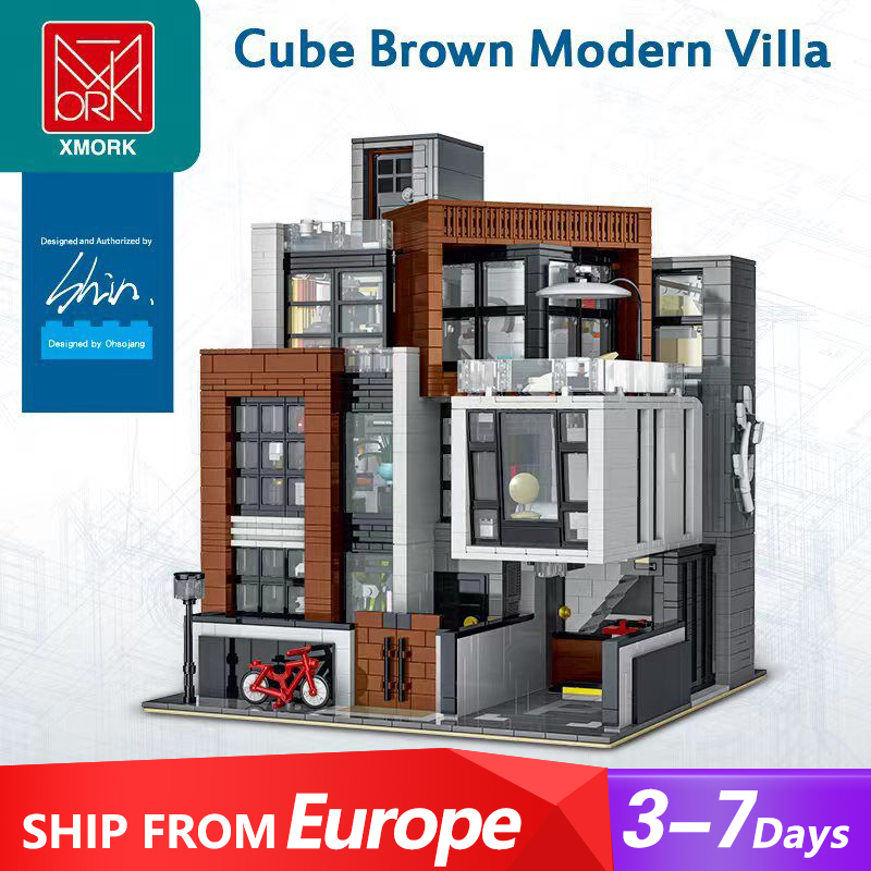 [Pre-Sale available on 27th Aug.] Mork 10204 Cube Brown Modern Villa Modular Buildings 3591pcs Bricks Toys From Europe 3-7 Days Delivery.