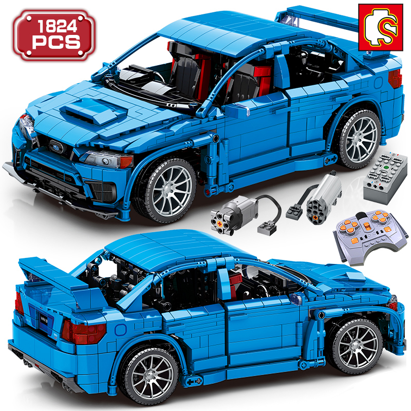 SEMBO 705990 Technic Motor Subaru WRX STI 1:14 Racing Car Building blocks 1824pcs From China Delivery.