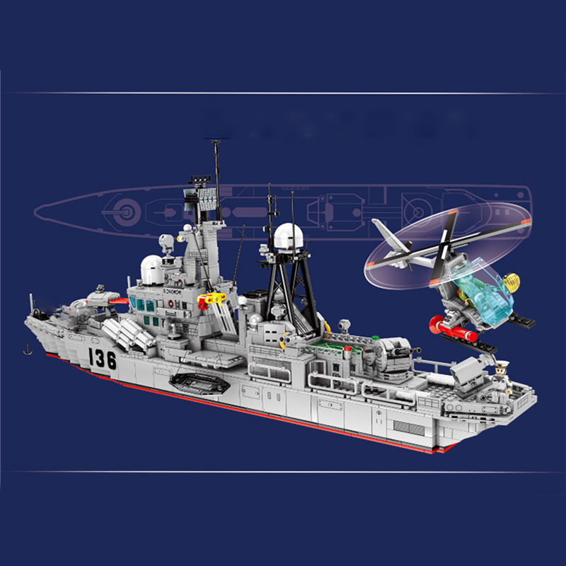 SEMBO 202060 Military Type P.956 Destroyer Building Blocks 1716pcs Bricks Toys From China Delivery.