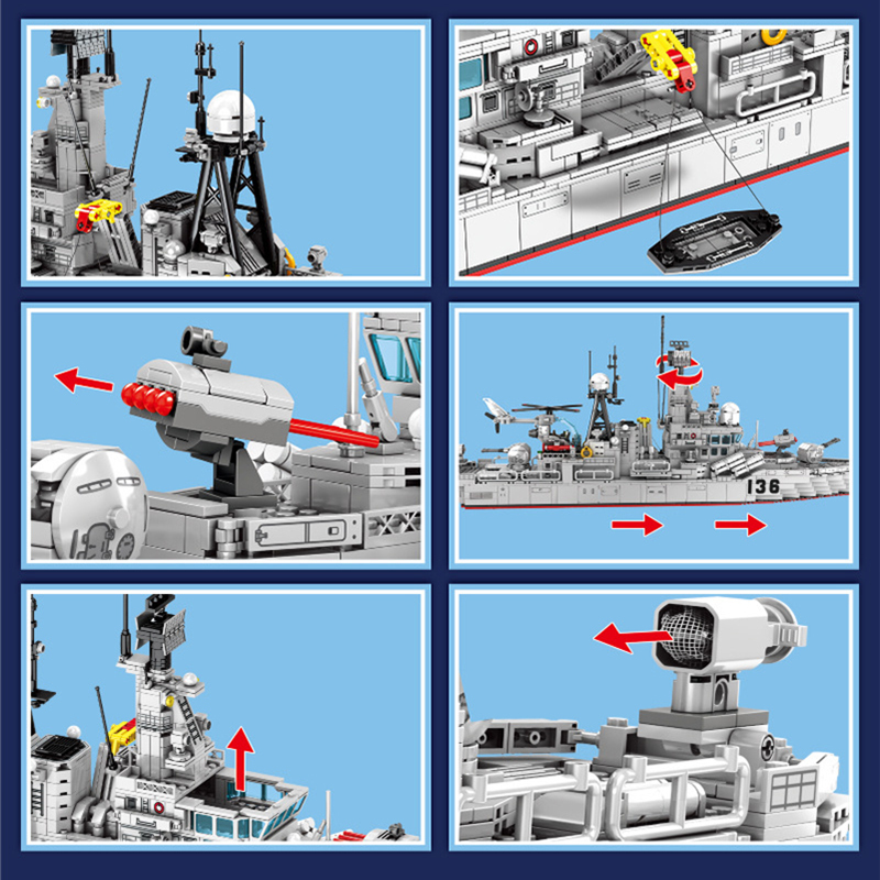 SEMBO 202060 Military Type P.956 Destroyer Building Blocks 1716pcs Bricks Toys From China Delivery.