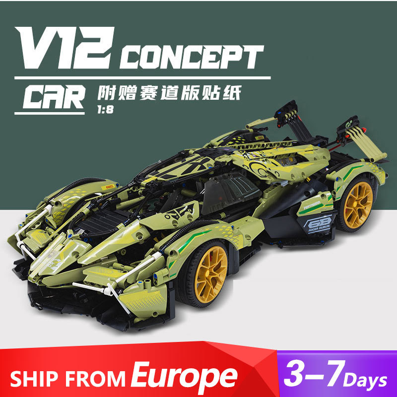 MOYU 88001 Technic "Lamborghini" Lambo V12 Vision Building Blocks 2527pcs Bricks Toys For Gift Ship from Europe 3-7 Days Delivery