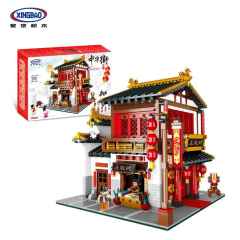 XINGBAO  01001 Creator Expert Steet View Series China Town Silk Zhuang Set Building Blocks 2787pcs Bricks Toys  From China