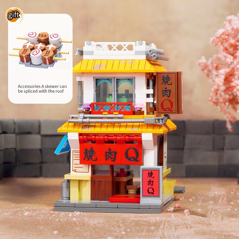 Keeppley K20514 K20515 K20516 K20517 K20518 All Sets Movie & Game "Naruto"Konoha Hidden Village Street View Building Blocks from China Delivery.