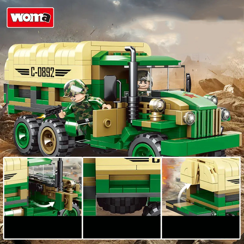 WOMA C0892 Static Version Military Soldier Truck Building Blocks 435pcs Bricks Toys from China Delivery.