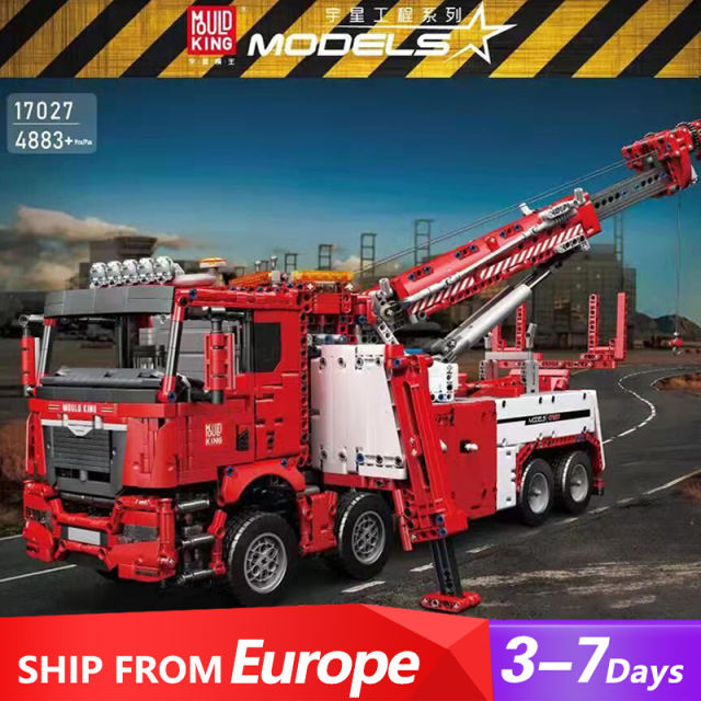 Mould King 17027 Motor Fire Rescue Vehicle Red Truck Technical 4883pcs Building Block Brick From Europe Delivery.